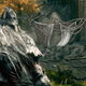 An image from Elden Ring depicting a Tarnished staring at a Fia's Deathbed Smalls, a pair of black panties FromSoftware reported removed from the final build.